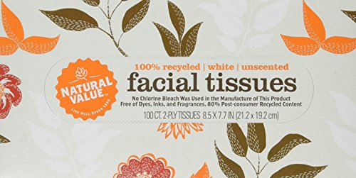 Natural Value 2-Ply Unscented Facial Tissues (100 Count)