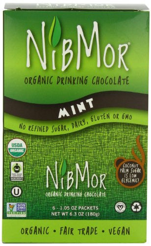 Nibmor Organic Drinking Chocolate Mint At least 95% Organic 1.05 oz