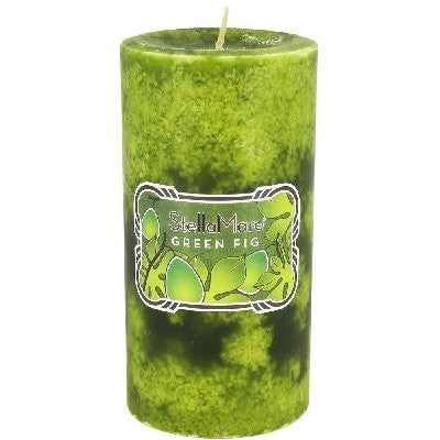 3x6 Open Pillar Candle Green Fig 21.6 OZ