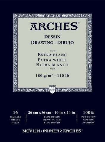 ARCHES DRWPAD WH 10X14 16SH
