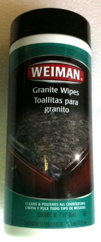 Weiman Granite Wipes, 30 Count