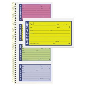 Adams High Impact Phone Message Book, 2-part Carbonless, 5-1/4" X 11", 200 Sets Per Book