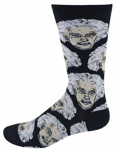 Men's Einstein Crew Socks, Black/White
