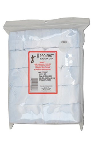 Pro-Shot- Cleaning Patches .17-22cal 3/4" Square (1000 Count)