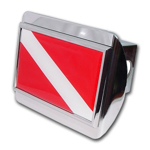 Dive Flag Shiny Chrome Hitch Cover