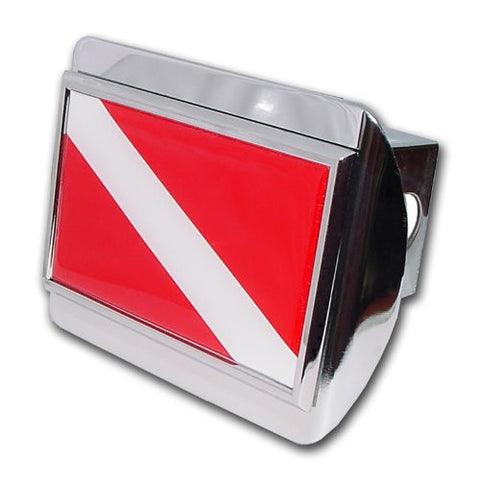 Dive Flag Shiny Chrome Hitch Cover