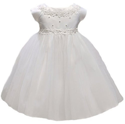 Baby-Girls Princess Tulle Dress - White, Large