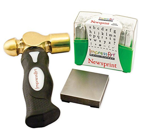 Metal Stamping Kit- Newsprint Lowercase