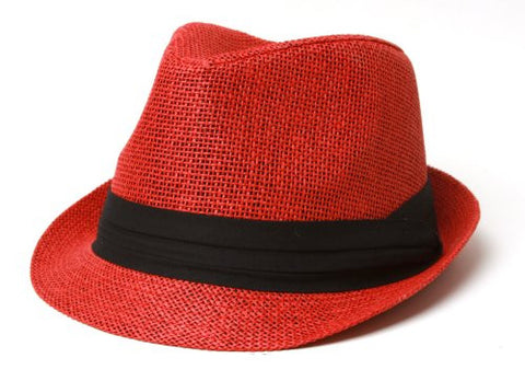 Fedora Gangster Hat Red Cuban Tweed
