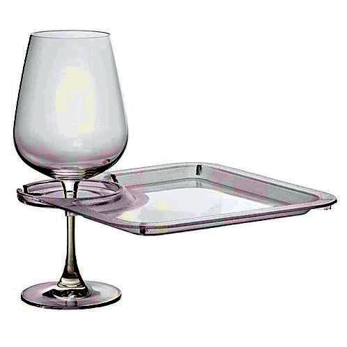 Party Plate with Built-In Stemware Holder