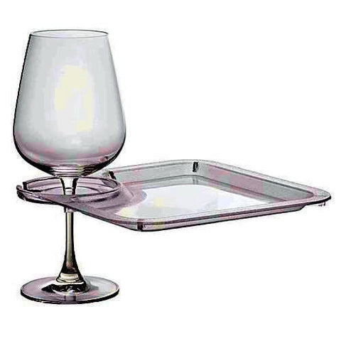 Party Plate with Built-In Stemware Holder