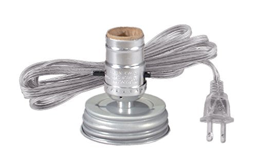 Zinc Mason Jar Adapter with Brown Cord