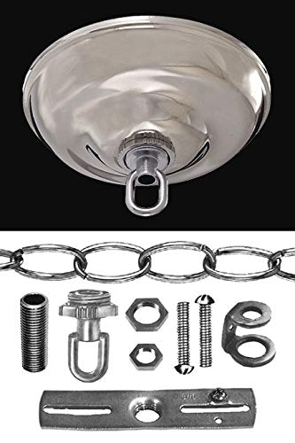 Nickel Plated Finish, Brass Canopy Kit, 5 1/2" Dia.