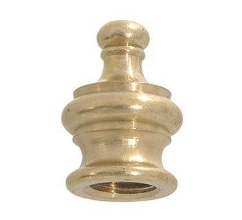 1" Height Brass Finial Knob, Tap 1/8F, Burnished & Lacq.
