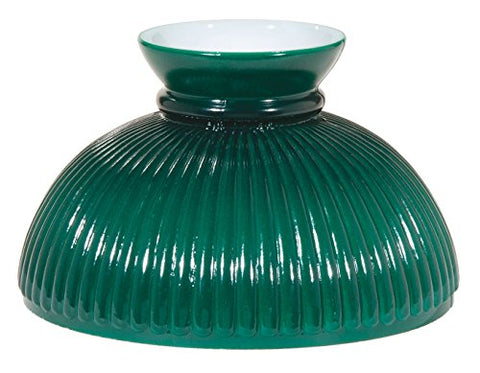 10" Opal Glass Ribbed Green Student Shade