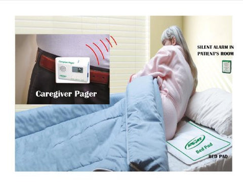 Wireless Monitor, Bed Pad & Pager (No Alarm in Patient's Room) Can Send Alert up to 150' From Pad to Pager