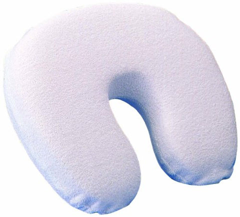 Memory foam Crescent Pillow w/ Terry Fabric Zippered Cover