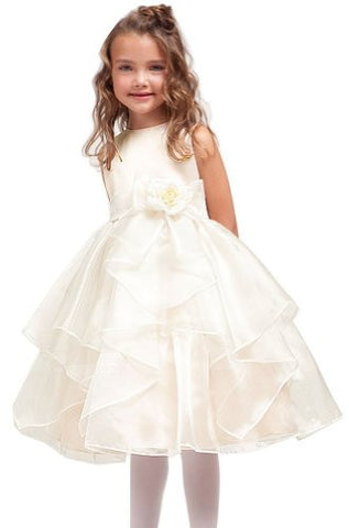 Flower Girl Pageant Dress - Ivory, Size 6