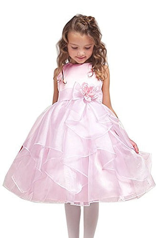 Flower Girl Pageant Dress - Pink/White, Size 8