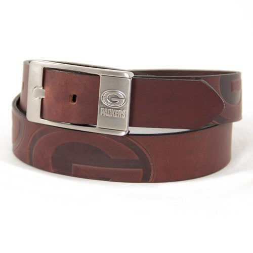 Green Bay Packers NFL Brandish Leather Belt - Size 38