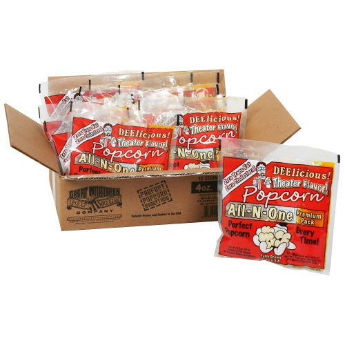 1 Case (12) of 4 Ounce Popcorn Portion Packs Kit Cinema