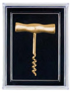 T handle Corkscrew Pin, Gold Plated