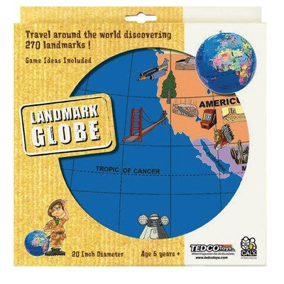 20" Inflatable Globe of Landmarks