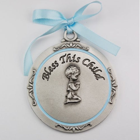 Boy Crib Medal/Carded -2 3/4"