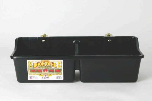 Miller Mfg Co Inc - Hook Over Feeder with Divider, Black, 16 qt
