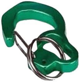 Rubit! Curve Shaped Dog Tag Clip - Green, Small 0.85" diameter