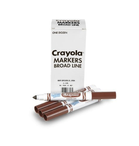Bulk Ultra-Clean Washable Markers, Conical Tip - Brown