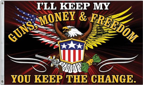 Guns, Money & Freedom 3' X 5' Flag