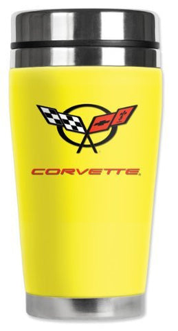 Travel Mug - Corvette Yellow C5 Logo
