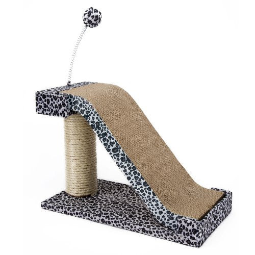 Cat-Life Furniture - 18"L x 9 1/2"W x 22" H, Cats Scratching Slope - Leopard Print