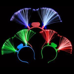 LED Fiber Optic Headbands (Pack of 12)