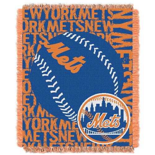 New York Mets MLB "Double Play" Woven Jacquard Throw 46" x 60"