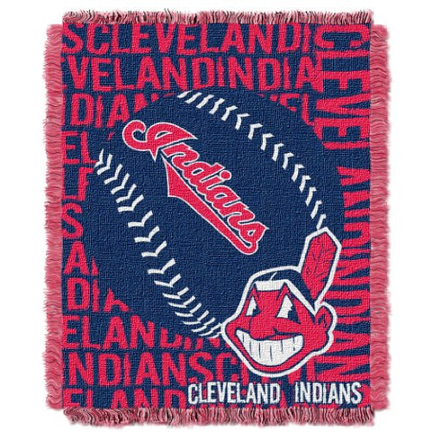 Cleveland Indians MLB "Double Play" Woven Jacquard Throw 46" x 60"