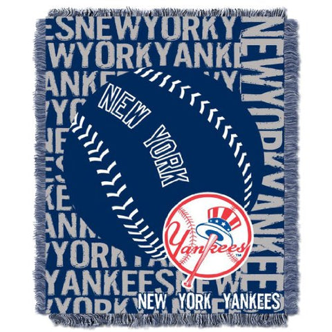 New York Yankees MLB "Double Play" Woven Jacquard Throw 46" x 60"
