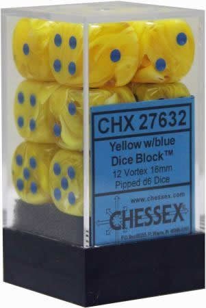 Vortex 16mm d6 Yellow/blue Dice Block