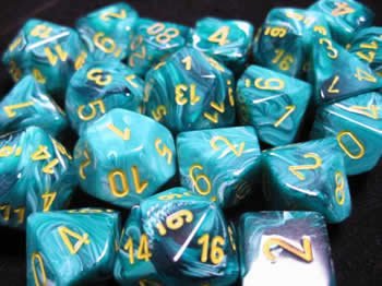 Vortex Malachite Bag of 20 Dice