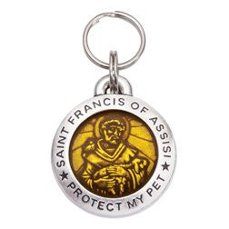 Pewter St. Francis Pet ID Tag - Topaz