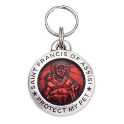 Pewter St. Francis Pet ID Tag - Ruby