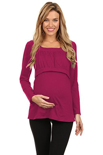 Alex Empire Long Sleeve Nursing Top - Dahlia, Large