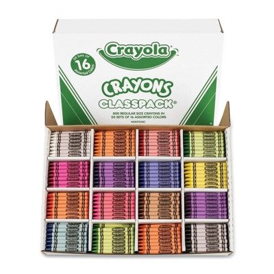 800 ct. Regular Size - 16 Colors, Crayon Classpack