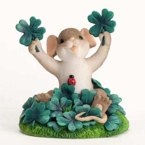 Charming Tails Mouse in Clovers Figurine