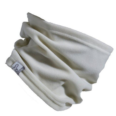 Lightweight Single-Layer Micro Fur Fleece Neck Warmer, Ivory