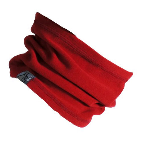 Lightweight Single-Layer Micro Fur Fleece Neck Warmer, Red