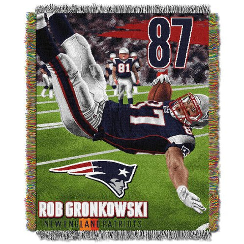 Rob Gronkowski - New England Patriots NFL "Players" Woven Tapestry Throw 48”x 60”