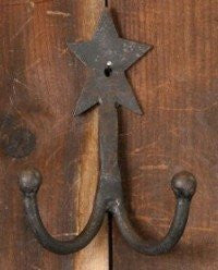 Wrought Iron Coat Hook Double Star