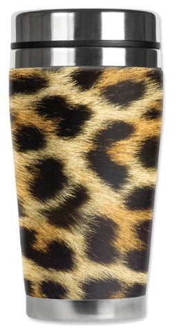 Travel Mug - Faux Leopard Fur